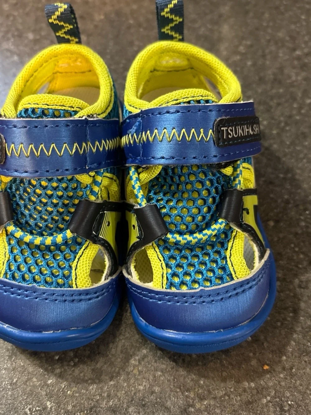 Tsukihoshi Toddler Blue and Yellow Mesh Sneakers